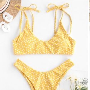 Yellow tie bikini top and bottom zaful